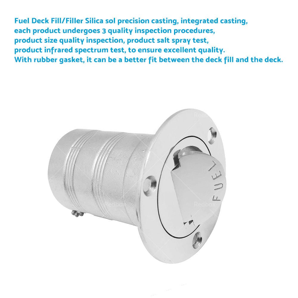 1. 5 inch Fuel Deck Fill Keyless Polished Fuel Filler Stainless Steel For Marine Boat - Frazy's Auto Parts