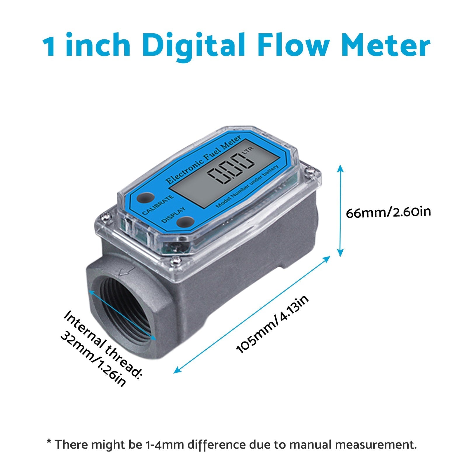 1 or 1. 5 or 2 inch Turbine Digital Diesel Water Fuel Flow Meter Oval Gear Flow Gauge - Frazy's Auto Parts