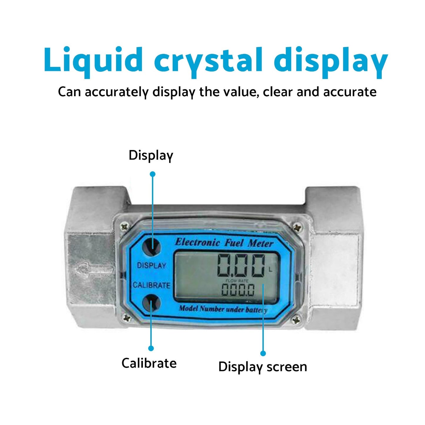 1 or 1. 5 or 2 inch Turbine Digital Diesel Water Fuel Flow Meter Oval Gear Flow Gauge - Frazy's Auto Parts