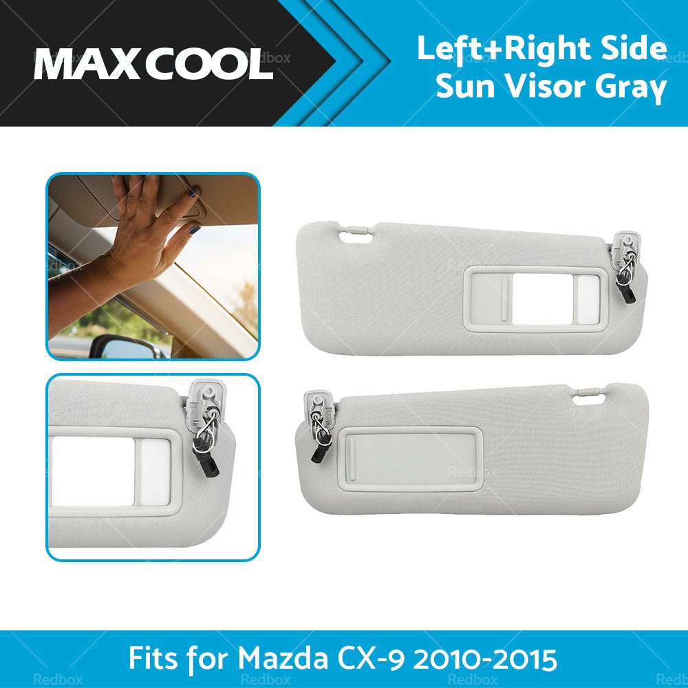 1 Pair Car Sunvisor Sun Visor Gray Front RH and LH Fits For Mazda CX - 9 2010 - 2015 - Frazy's Auto Parts