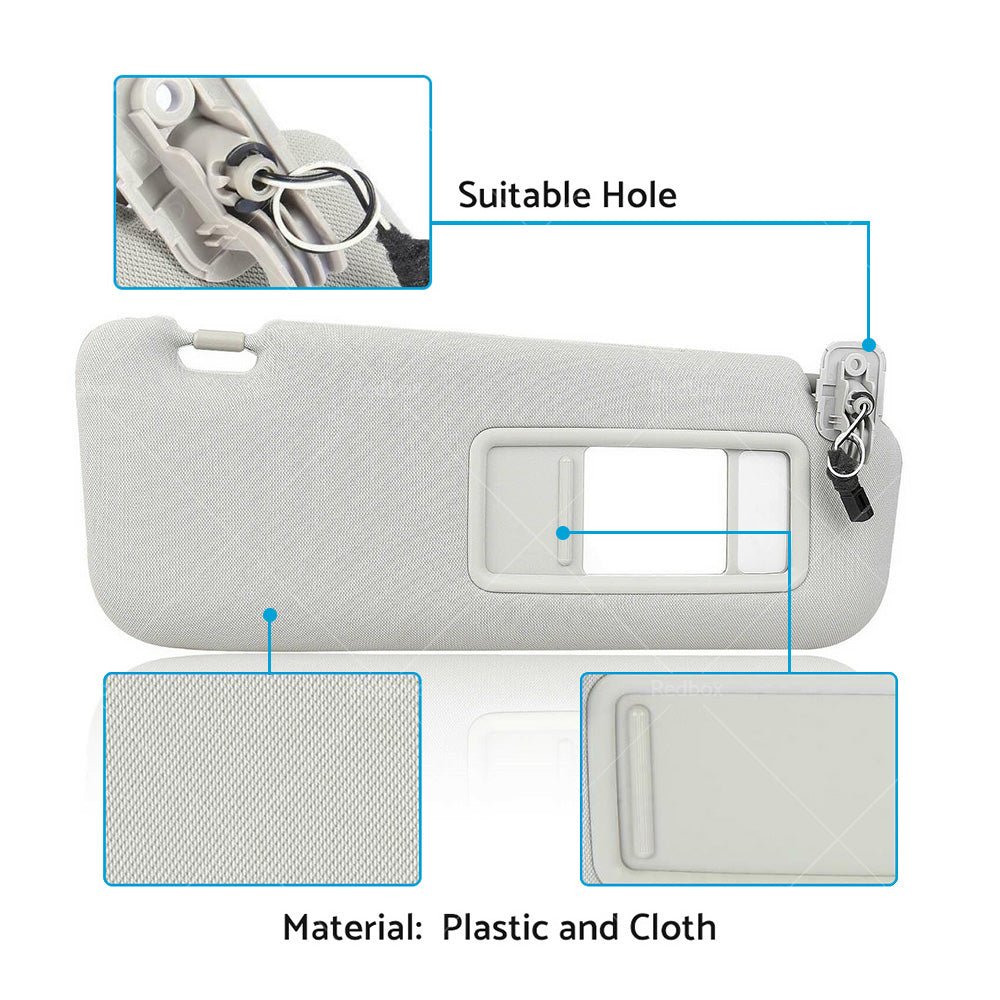 1 Pair Car Sunvisor Sun Visor Gray Front RH and LH Fits For Mazda CX - 9 2010 - 2015 - Frazy's Auto Parts