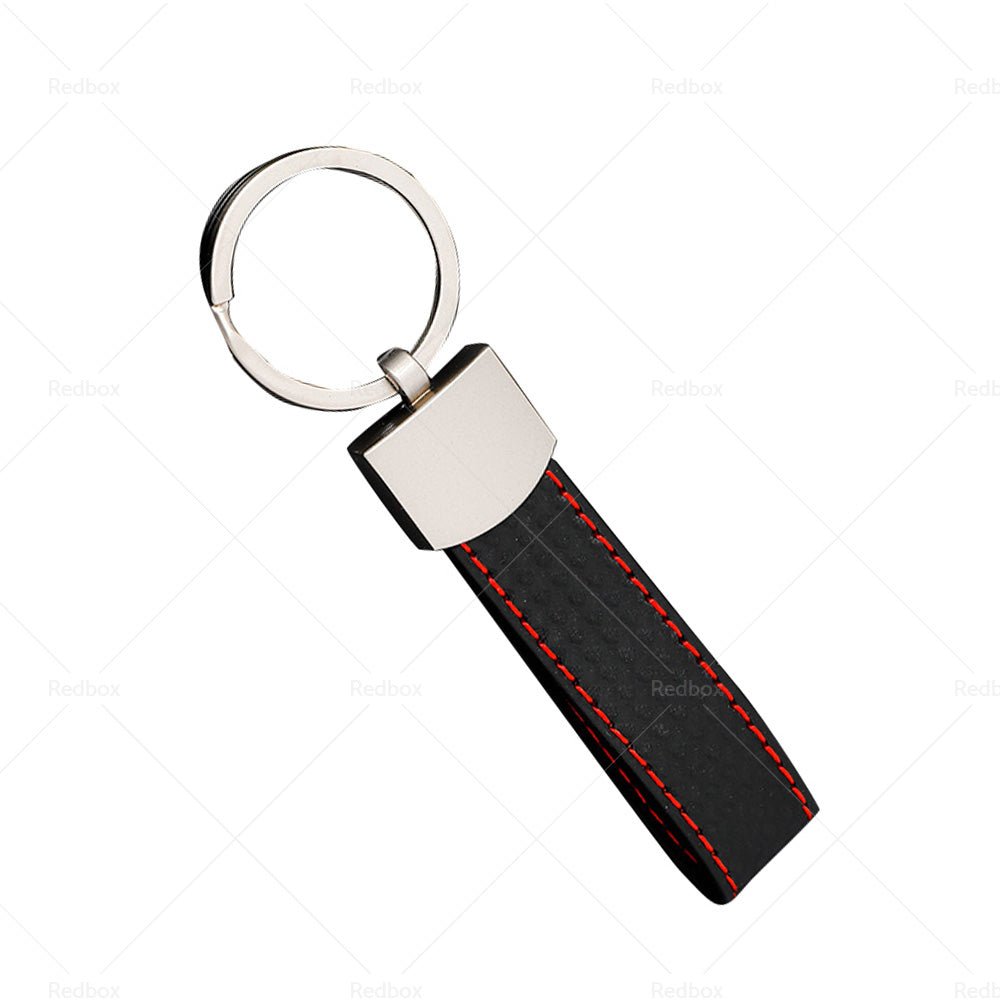 1 Piece Black Key Ring Keychain Keyring Metal PU Leather Key Chain Universal - Frazy's Auto Parts
