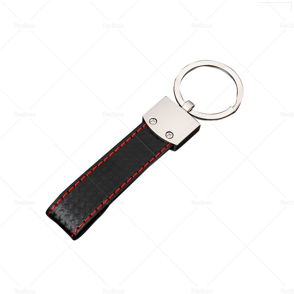 1 Piece Black Key Ring Keychain Keyring Metal PU Leather Key Chain Universal - Frazy's Auto Parts
