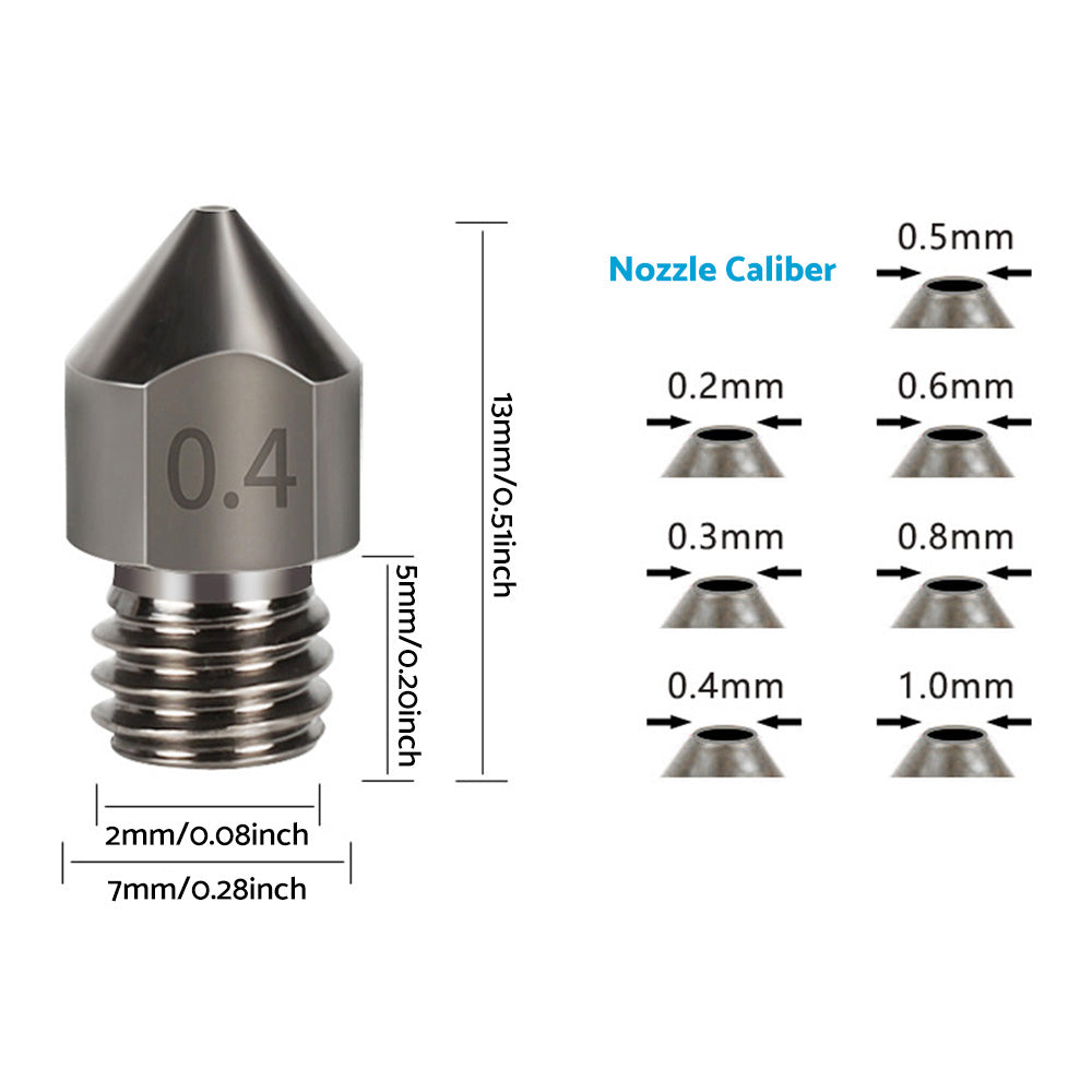 10Pcs Hardened Steel Nozzle Suitable for Creality CR-10 Ender 3 Pro 5 Series-4