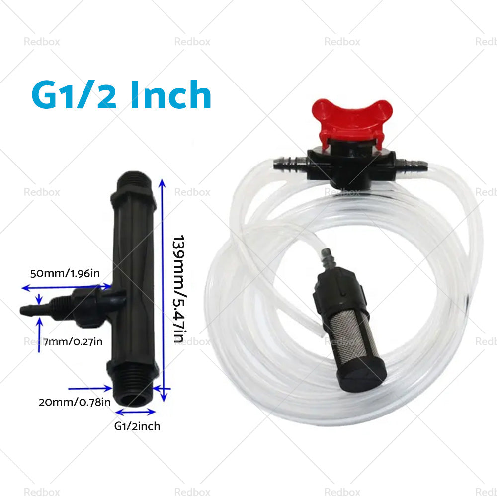 1/2  3/4  Irrigation Venturi Fertilizer Kit Injector Water Tube Switch Filter-6