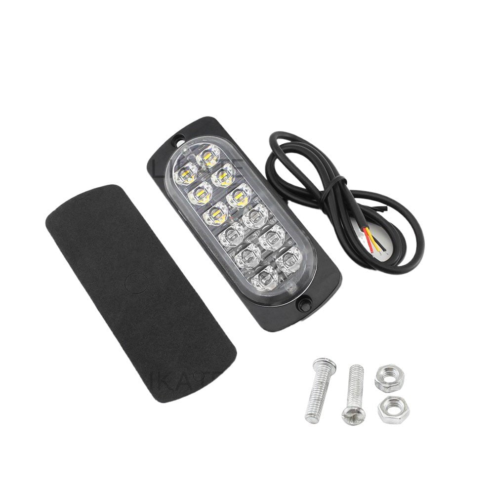 10x Amber & White LED Car Emergency Beacon Warning Strobe Lights Flashing Hazard - Frazy's Auto Parts
