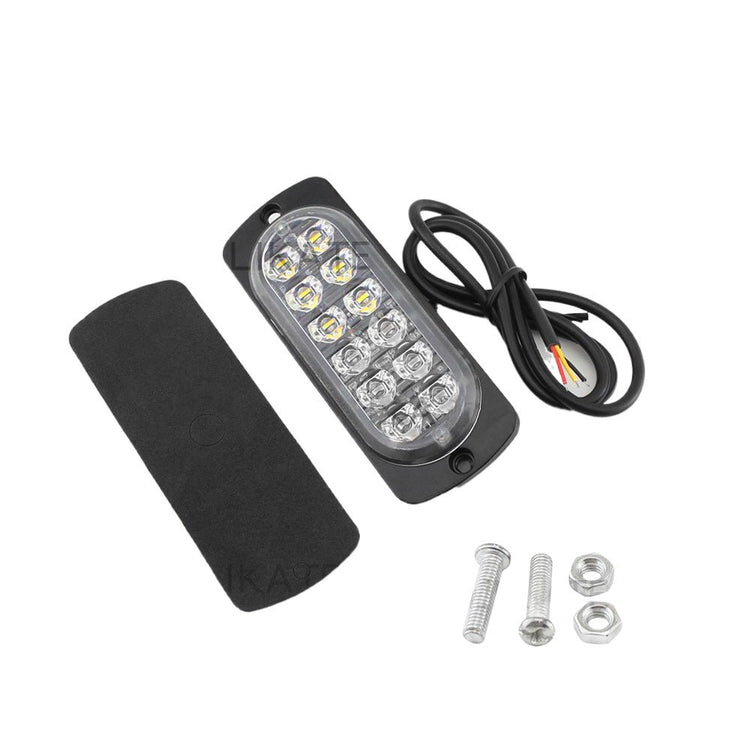 10x Amber & White LED Car Emergency Beacon Warning Strobe Lights Flashing Hazard - Frazy's Auto Parts