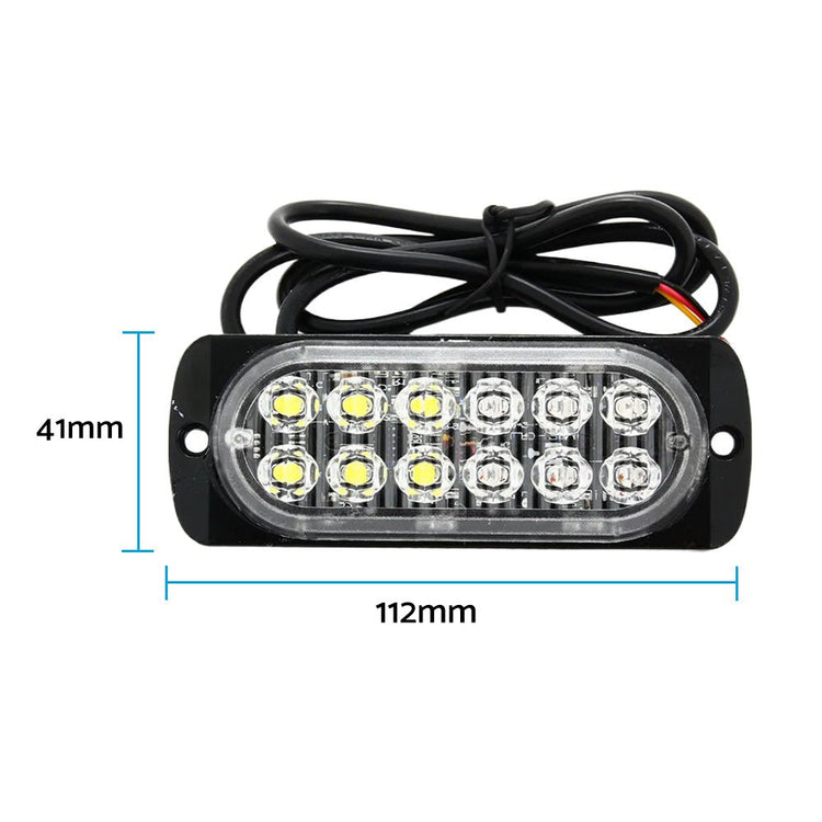 10x Amber & White LED Car Emergency Beacon Warning Strobe Lights Flashing Hazard - Frazy's Auto Parts