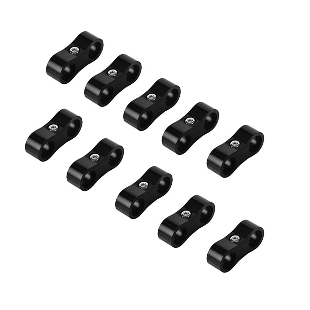 10x AN6 6AN AN - 6 Nylon Braided Stainless Steel Fuel Oil Line Hose Separator Clamp - Frazy's Auto Parts