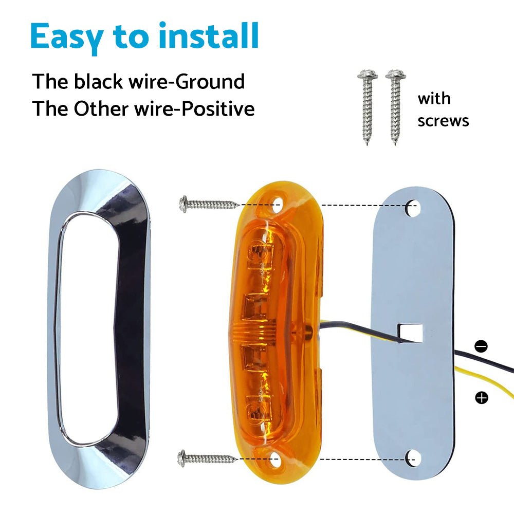 10x Clearance Light LED Side Marker Suitable For Truck Trailer Lorry Lamp Amber - Frazy's Auto Parts