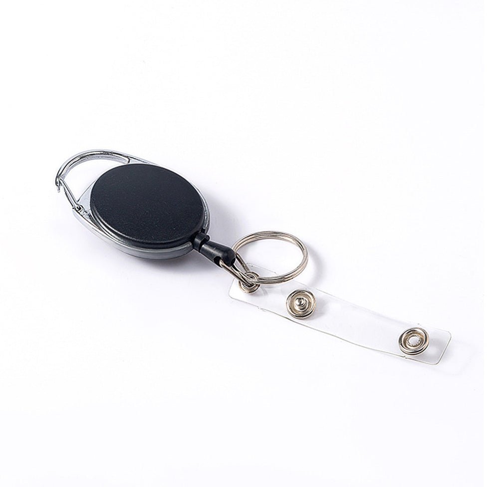 10X Key Rings Retractable Chain ID Pull Holder Reel Belt Clip Extend Recoil Oval - Frazy's Auto Parts
