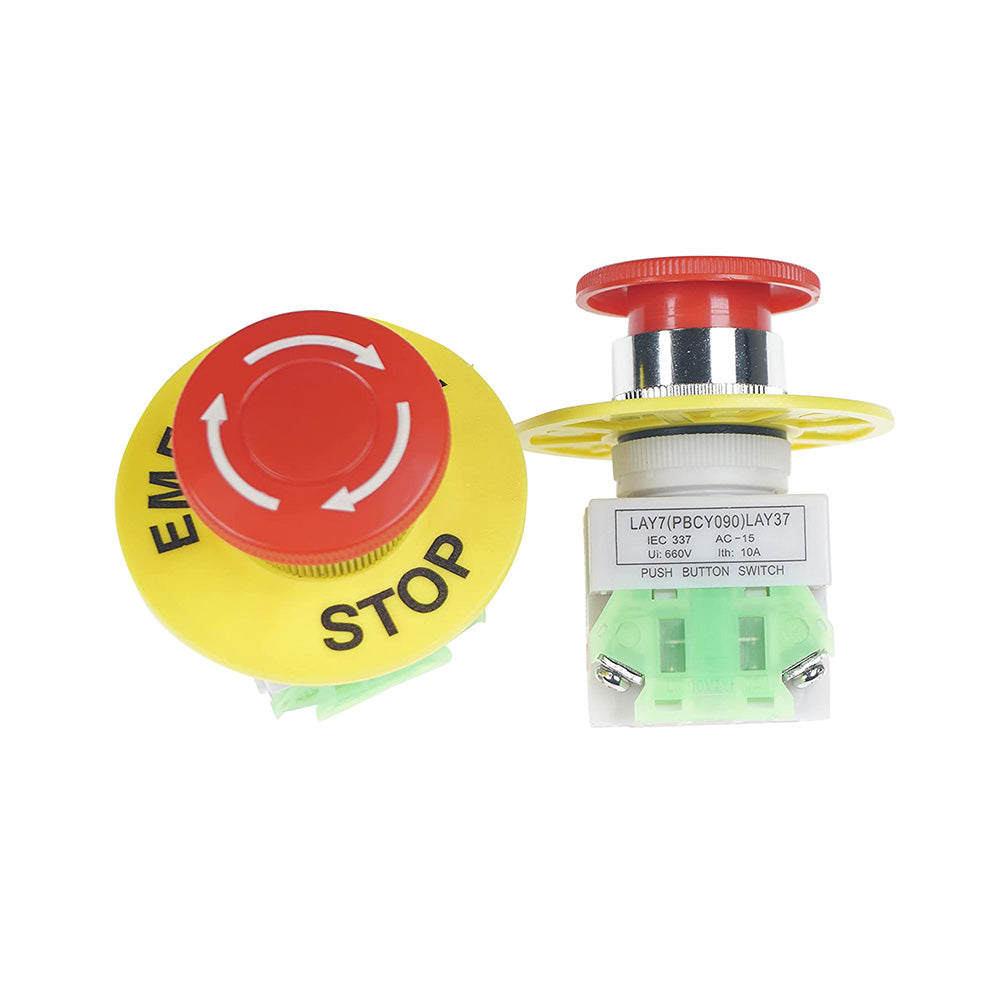 Emergency Stop Push Button Switch 2x Red Mushroom Suitable For Industrial or Automotive Use-2