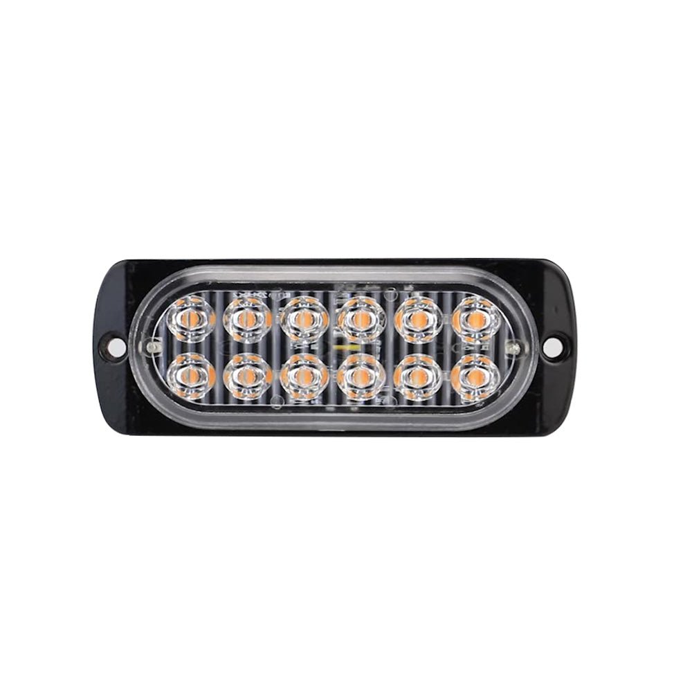 12 LED Strobe Light Emergency Warning Beacon White Amber 12V/24V - Frazy's Auto Parts
