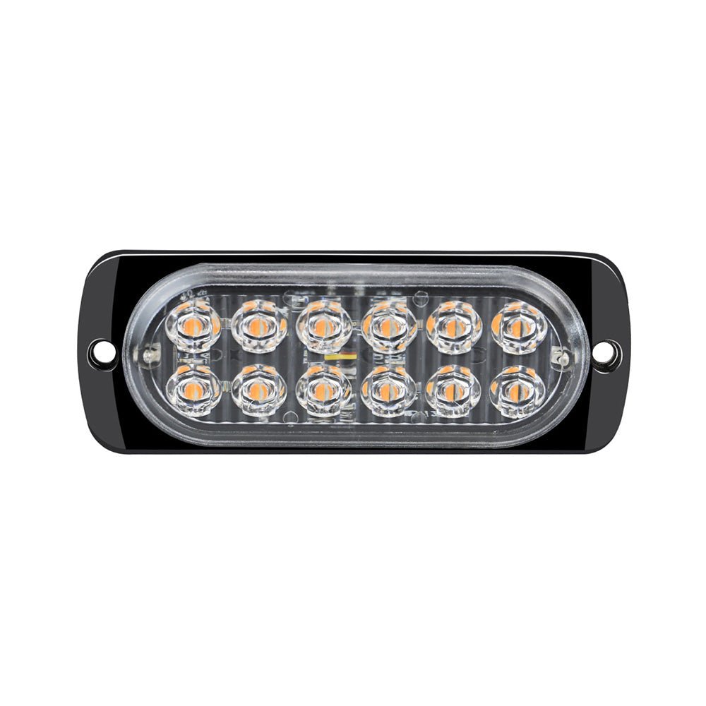 12 LED Strobe Light Emergency Warning Beacon White Amber 12V/24V - Frazy's Auto Parts