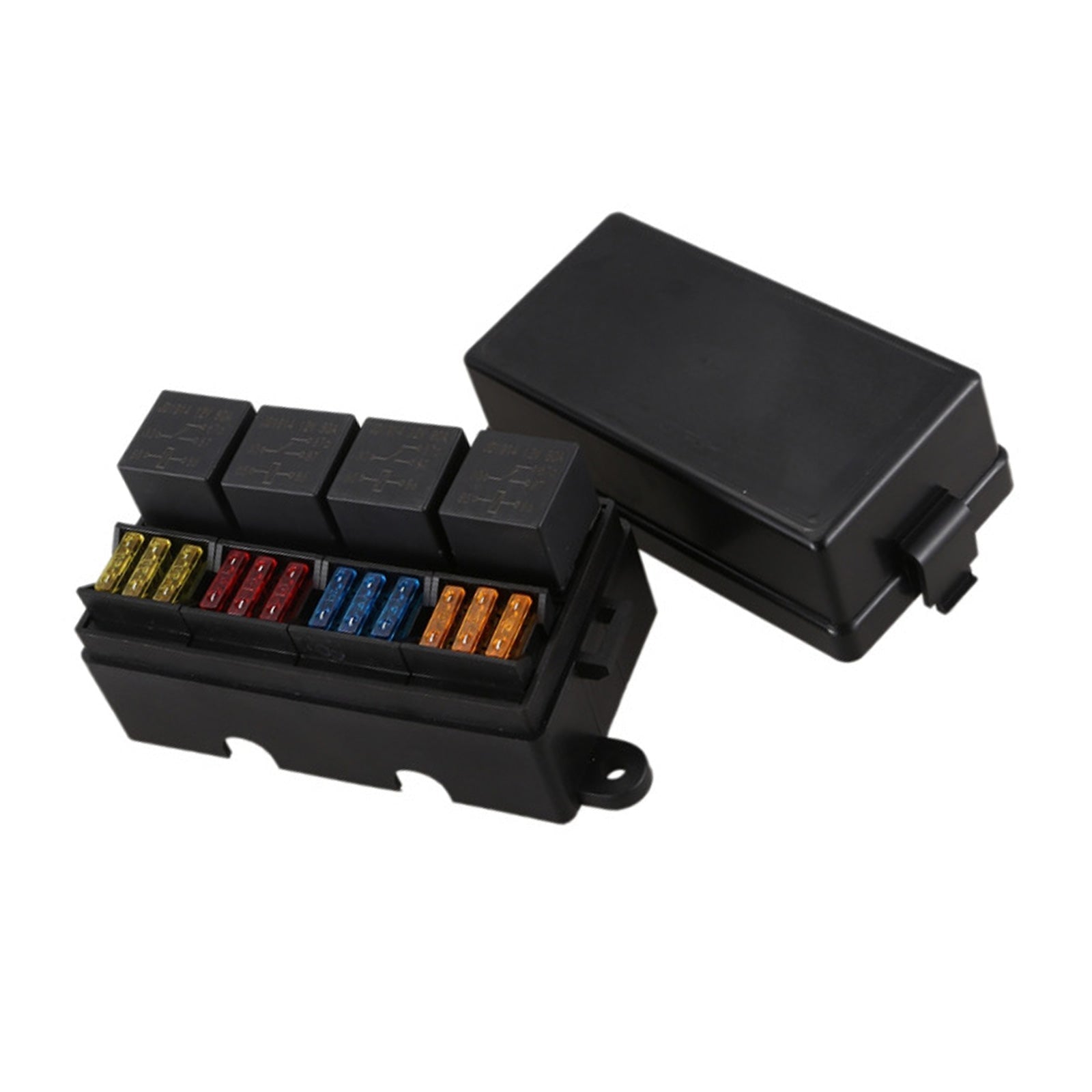 12 Way Blade Fuse Box 4 - Relay Holder and Terminal and Fuse 12V 40A Car Auto Truck 4Pin - Frazy's Auto Parts
