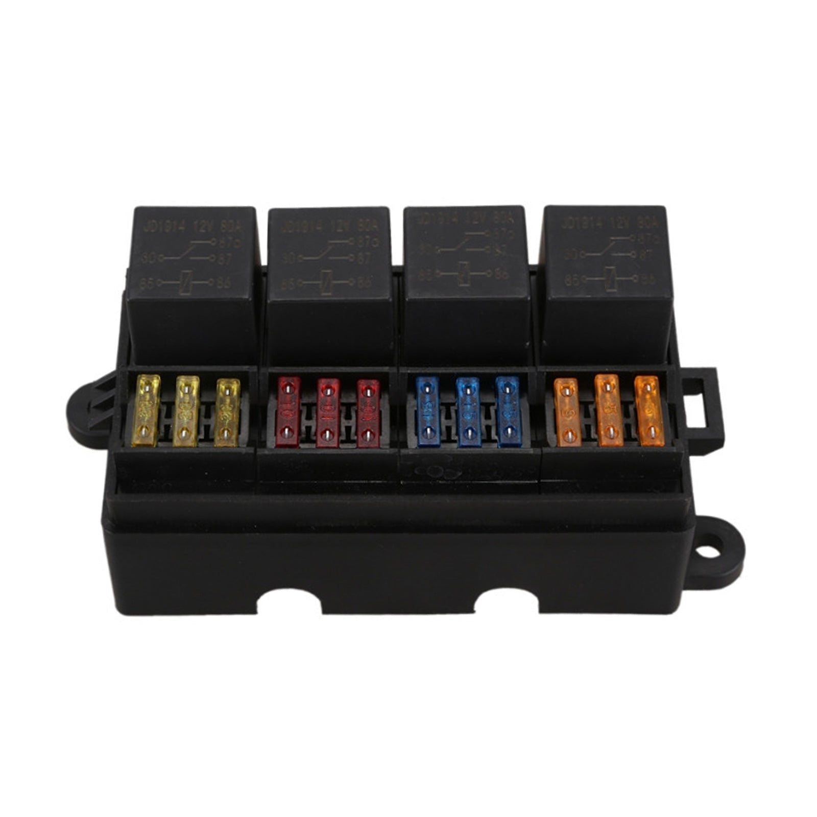 12 Way Blade Fuse Box 4 - Relay Holder and Terminal and Fuse 12V 40A Car Auto Truck 4Pin - Frazy's Auto Parts