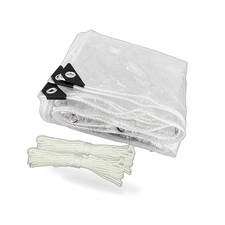 200cmx300cm Clear PVC Tarp Heavy Duty Waterproof Plant Cover with Grommets-1