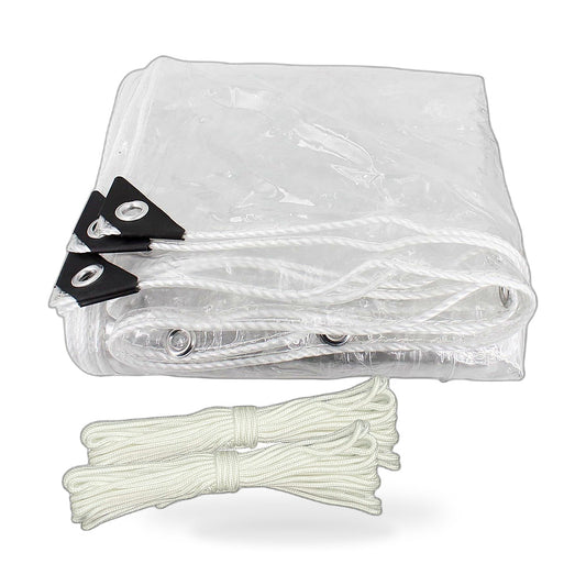 200cmx300cm Clear PVC Tarp Heavy Duty Waterproof Plant Cover with Grommets-0