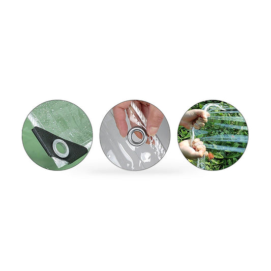 Clear PVC Heavy Duty Tarp 300x400cm Waterproof Plant Cover with Grommets-0