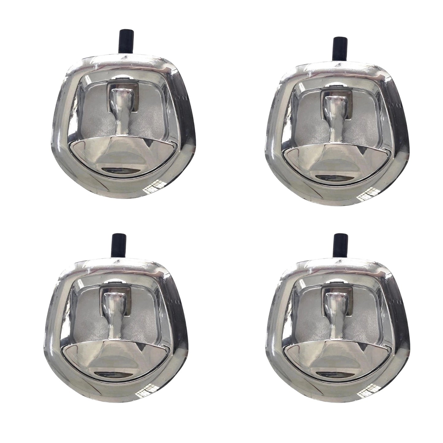 4x Chrome Power Operated Recessed Folding Whale Tail T-Lock Handle Suitable For Toolbox-4