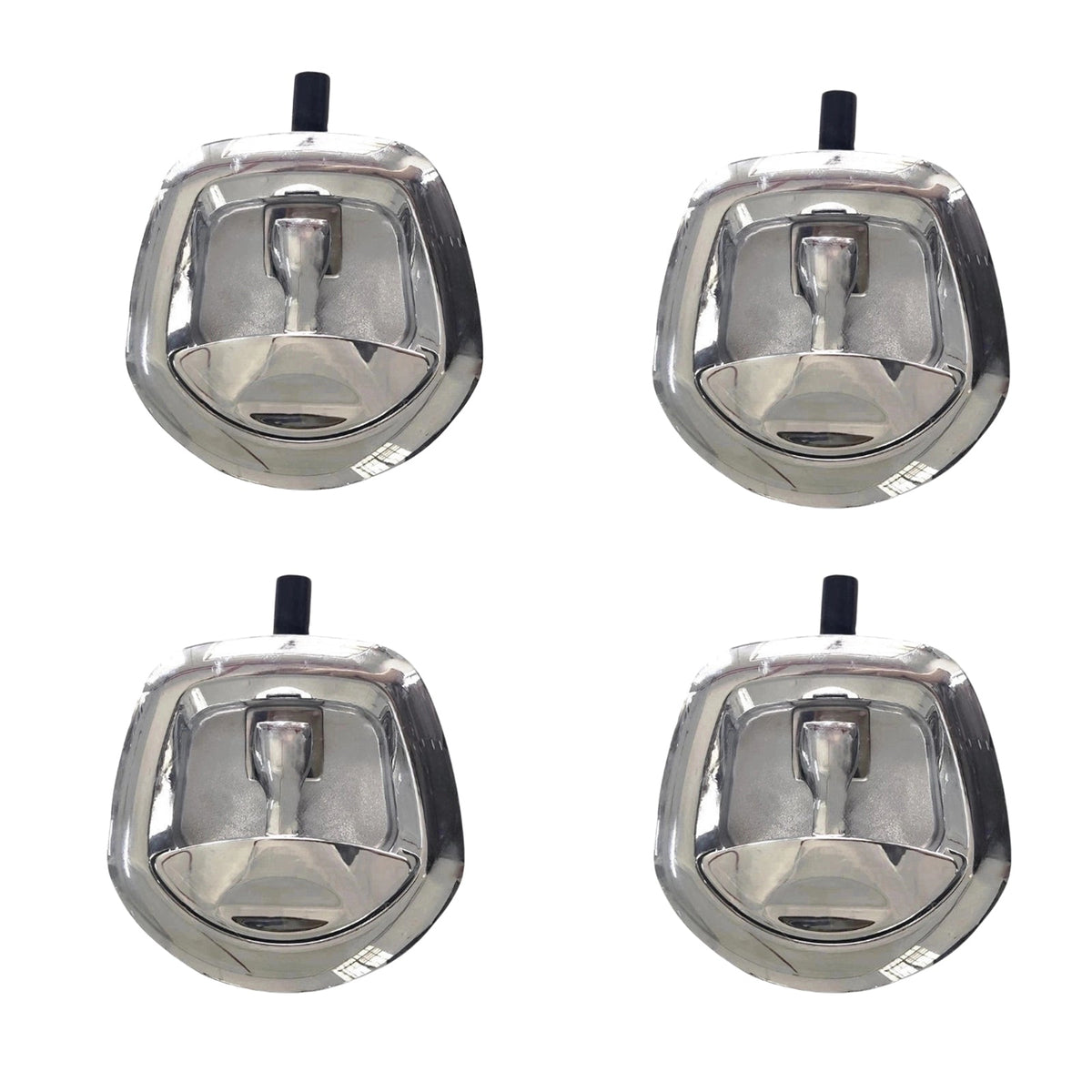 4x Chrome Power Operated Recessed Folding Whale Tail T-Lock Handle Suitable For Toolbox-4