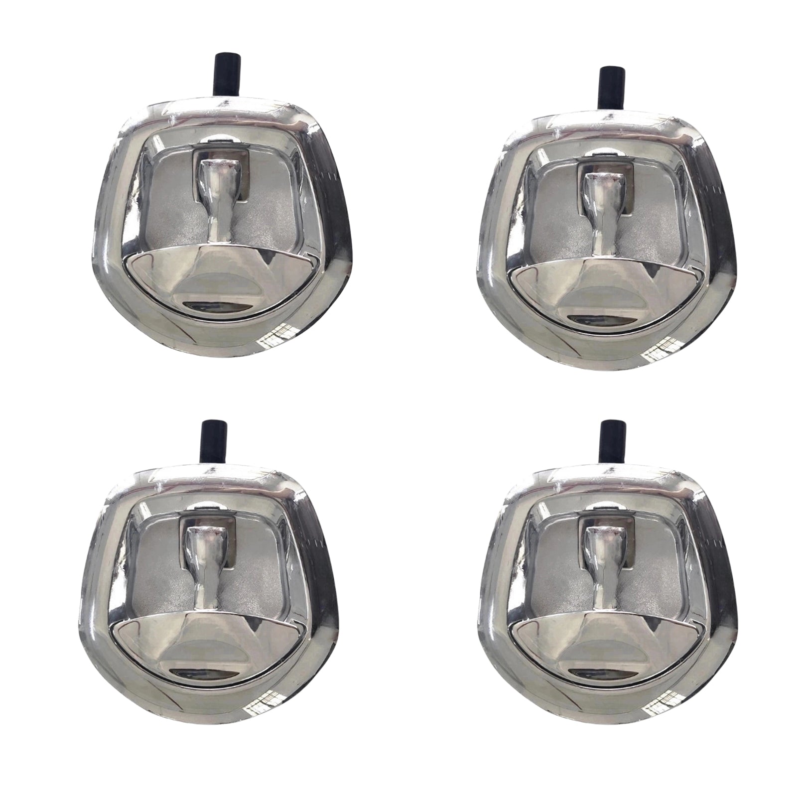 4x Chrome Power Operated Recessed Folding Whale Tail T-Lock Handle Suitable For Toolbox-4