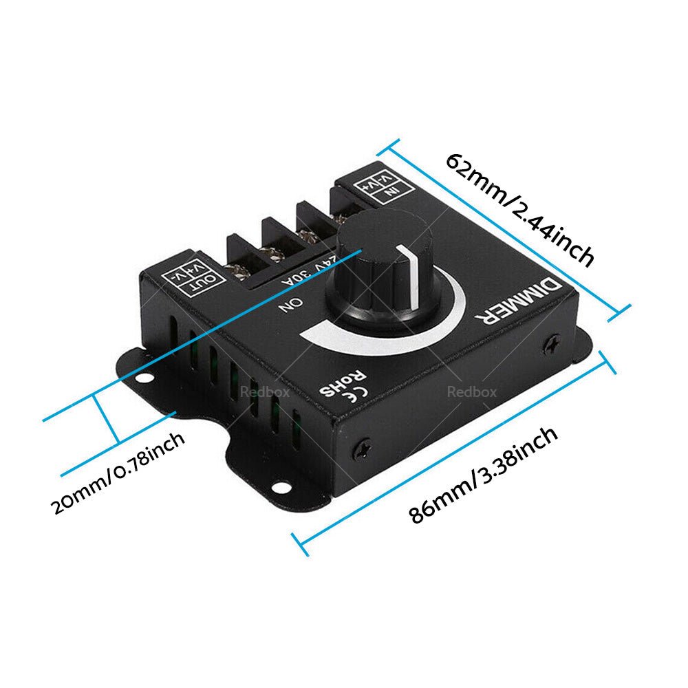 12V - 24V Metal LED Switch Dimmer Controller Manual Operation for Strip Light - Frazy's Auto Parts