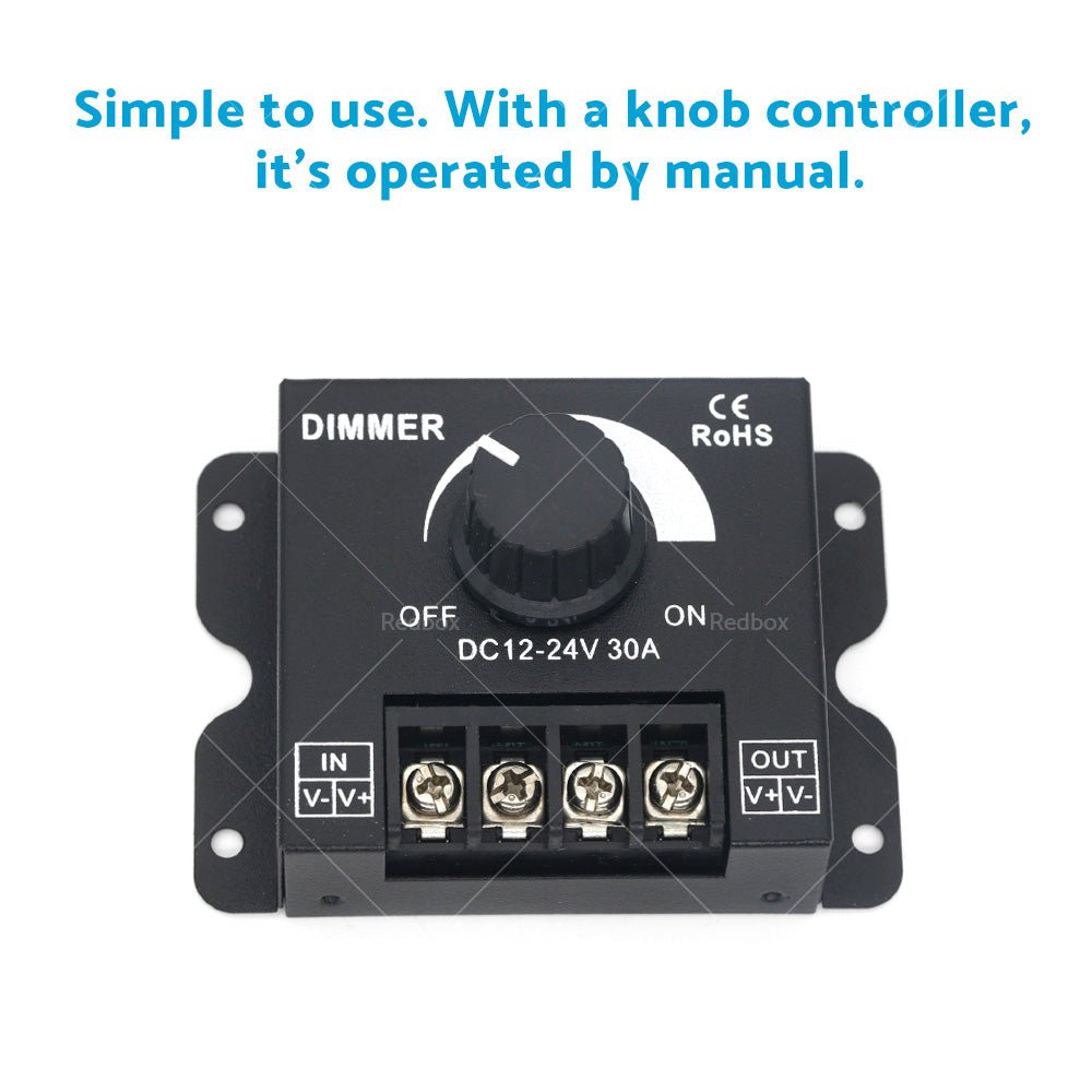 12V - 24V Metal LED Switch Dimmer Controller Manual Operation for Strip Light - Frazy's Auto Parts