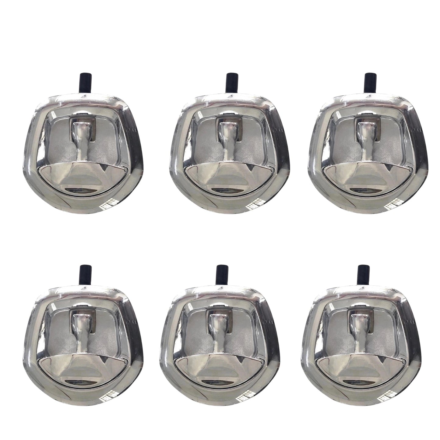 6x Chrome Power Operated Recessed Folding Whale Tail T-Lock Handle Set Suitable For Toolbox-1