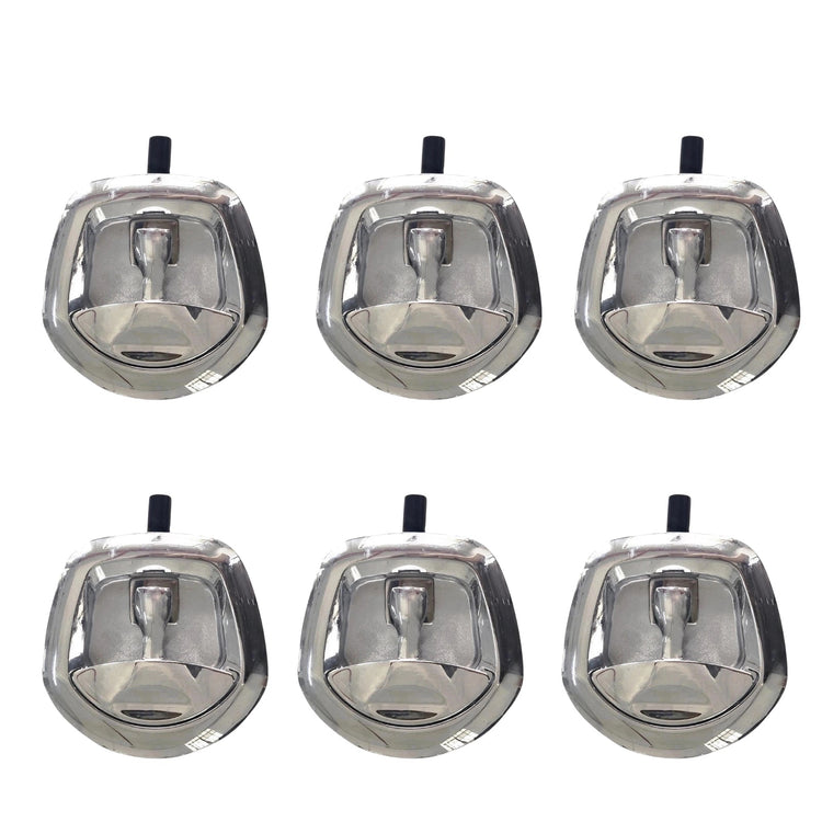 6x Chrome Power Operated Recessed Folding Whale Tail T-Lock Handle Set Suitable For Toolbox-1