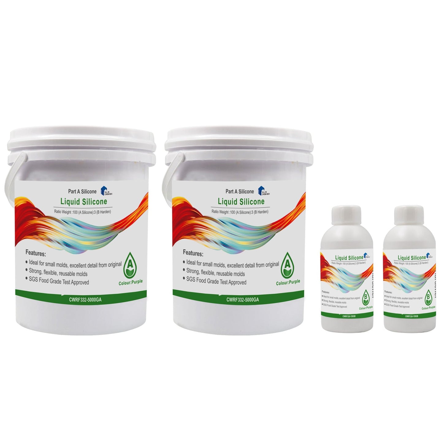 SH25 Liquid Silicone Rubber Mould Making Kit 100:3 Part Mix Suitable For Casting 1Kg 2Kg 5Kg 10Kg Green-0