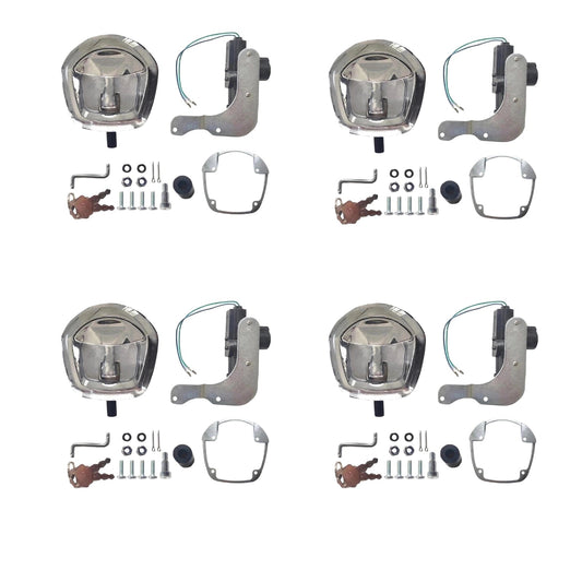4x Chrome Power Operated Recessed Folding Whale Tail T-Lock Handle Suitable For Toolbox-0
