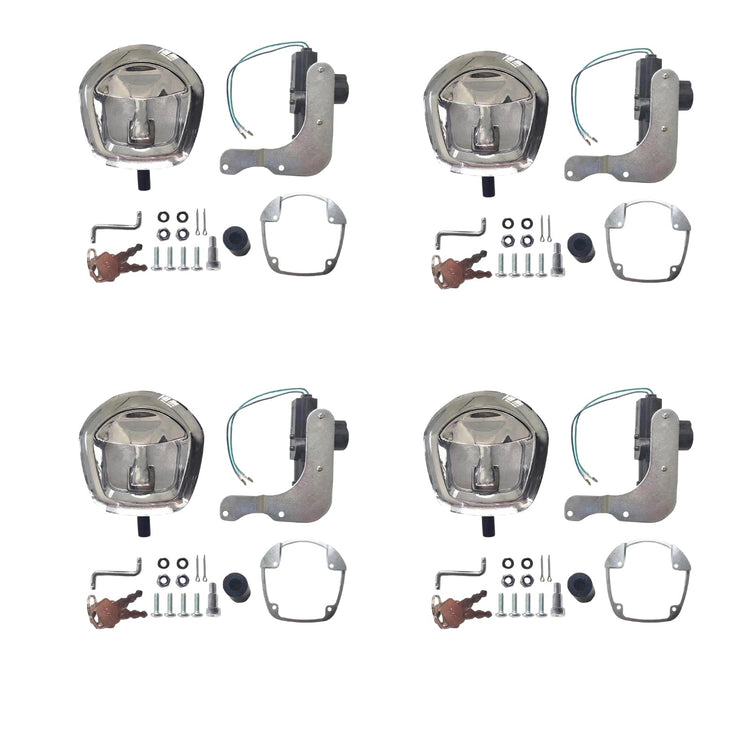4x Chrome Power Operated Recessed Folding Whale Tail T-Lock Handle Suitable For Toolbox-5