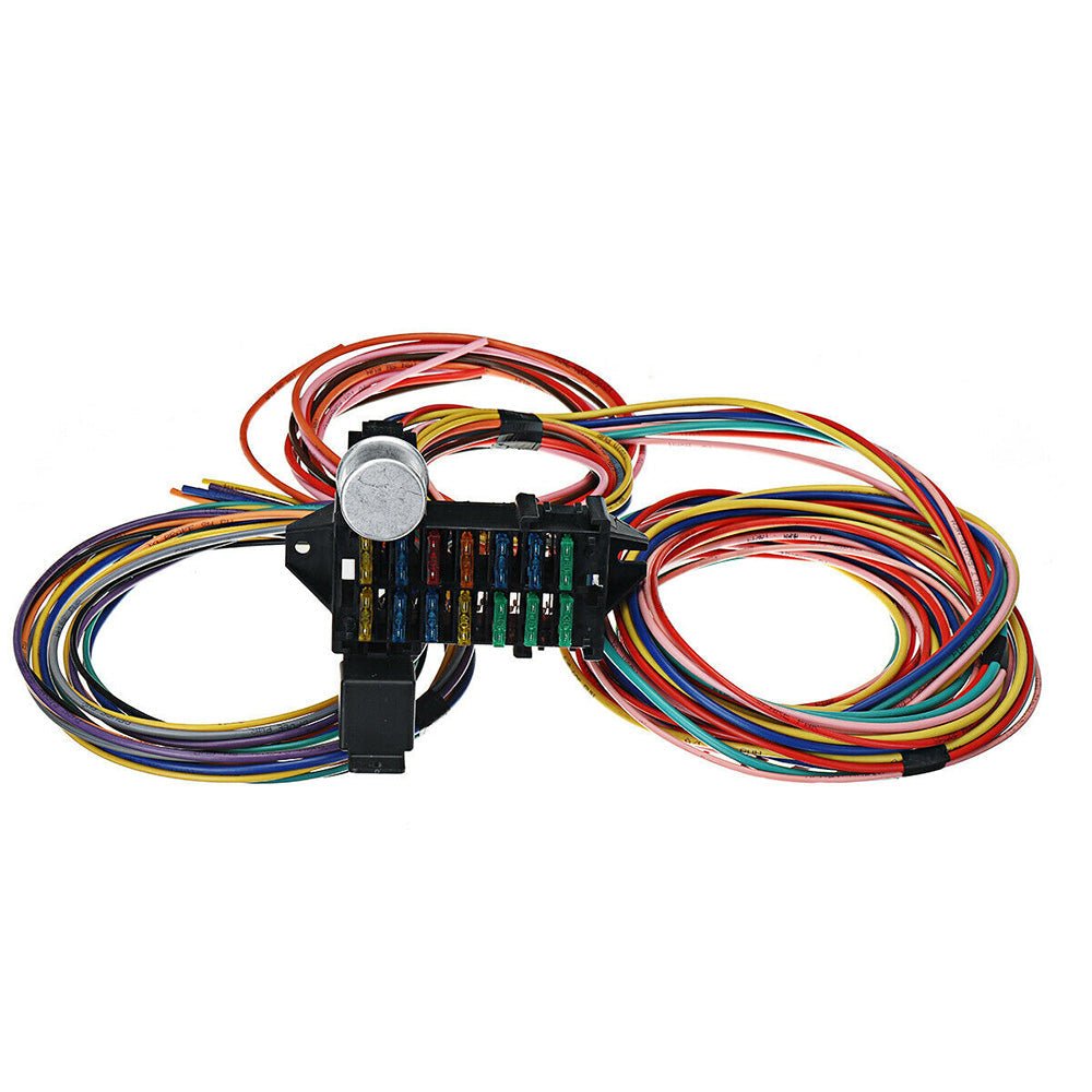 14 Circuit Wiring Harness Street Hot Rat Rod Custom Universal Wire Kit - Frazy's Auto Parts