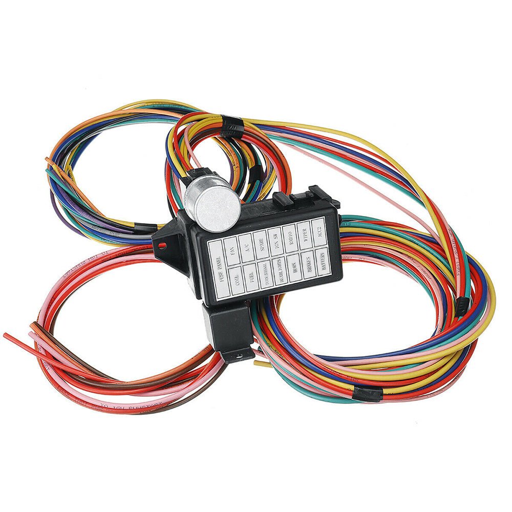 14 Circuit Wiring Harness Street Hot Rat Rod Custom Universal Wire Kit - Frazy's Auto Parts