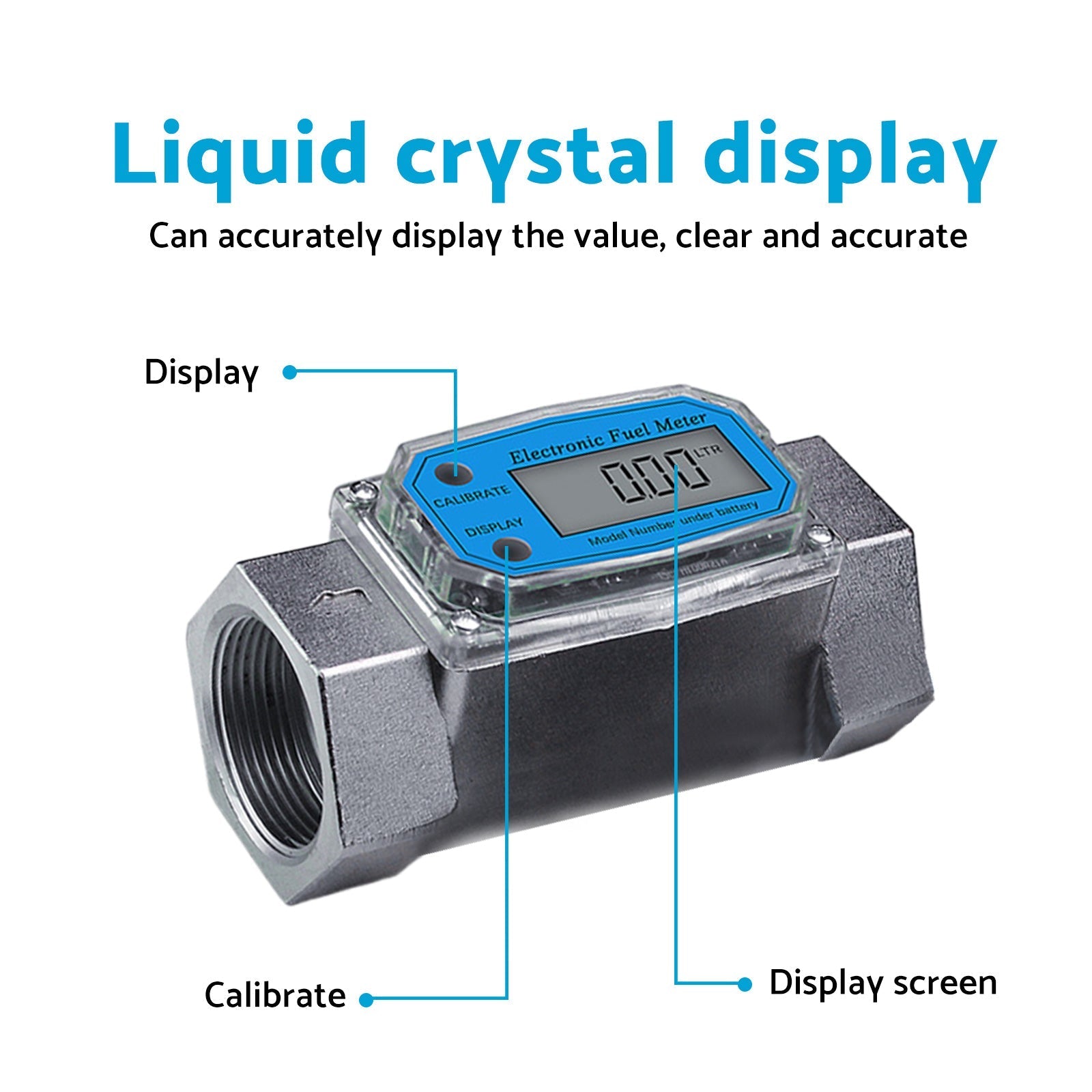 1.5 inch Digital Turbine Diesel Water Fuel Flow Meter Oval Gear Gauge - Frazy's Auto Parts