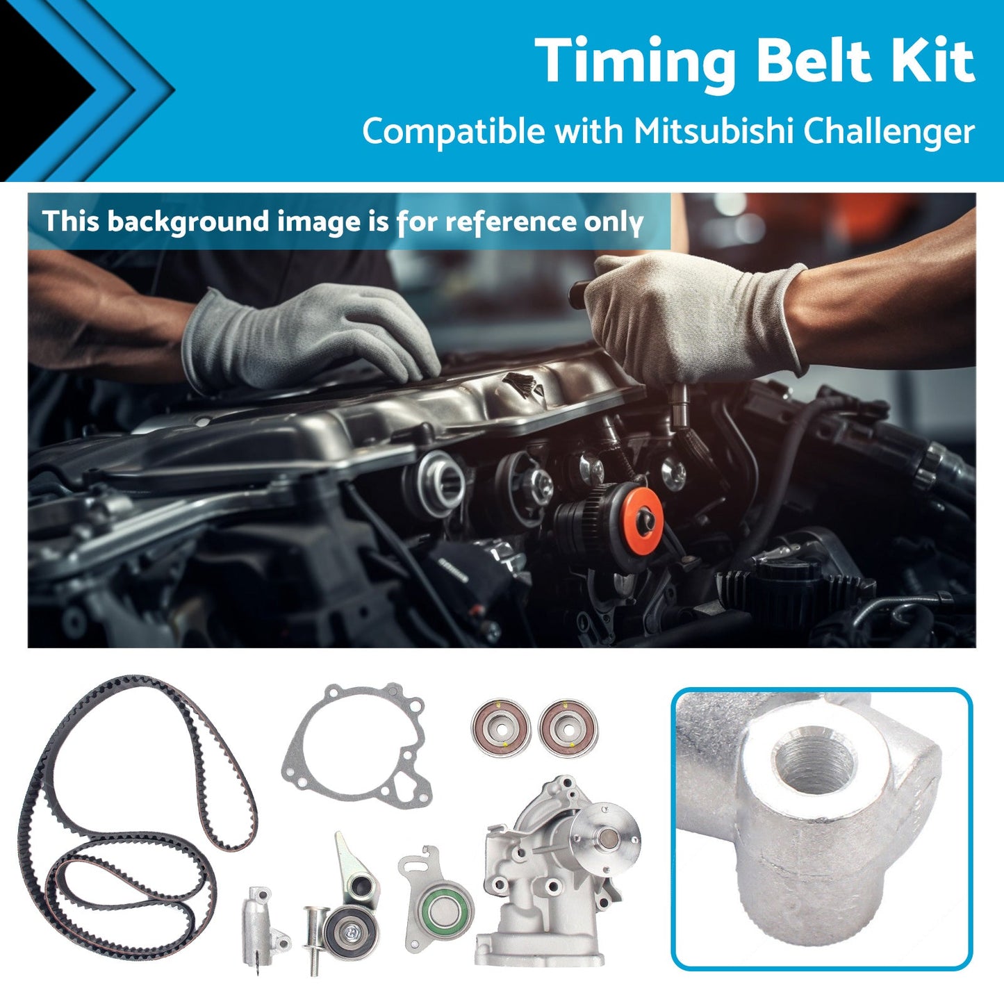 Timing Belt Kit Suitable for Mitsubishi Challenger Triton ML MN 4D56T 2.5L 08-15-3
