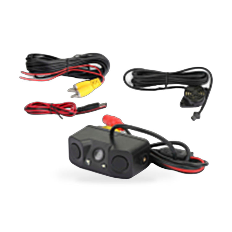 3in1 170° Car Reverse Rear View Camera with Backup Radar Parking Sensor-4