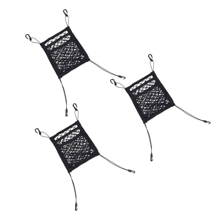 3x Car & Truck Seat Mesh Storage Net Bag Organizer Suitable For Multi-Pocket Use-1