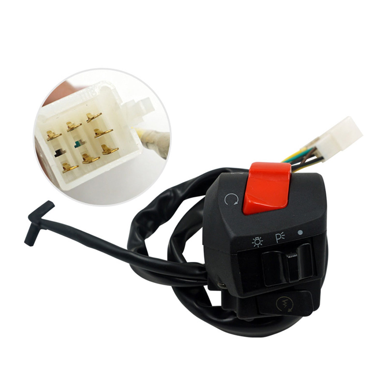 Motorcycle Handlebar Headlight Control Switch Turn On/Off Light Indicator-2