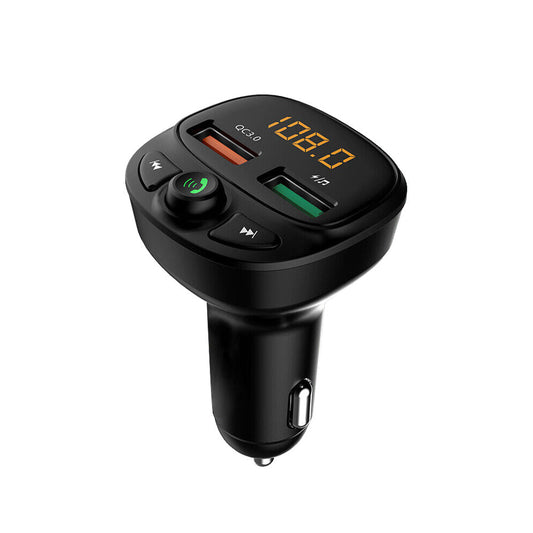 Car Phone Charger FM Transmitter With Wireless Adapter Suitable For iPhone & Android-0