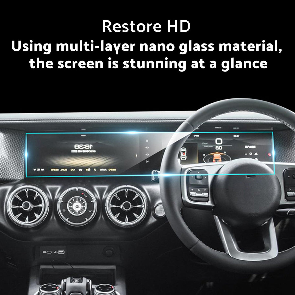 Center Console Screen Protector Tempered Glass Suitable For GWM Tank 300 2023-2024-4