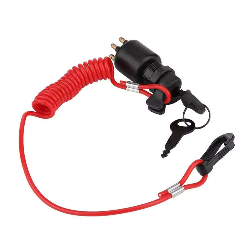 Ignition Key Switch With Safety Lanyard Suitable For Evinrude / Johnson OMC 5005801-1