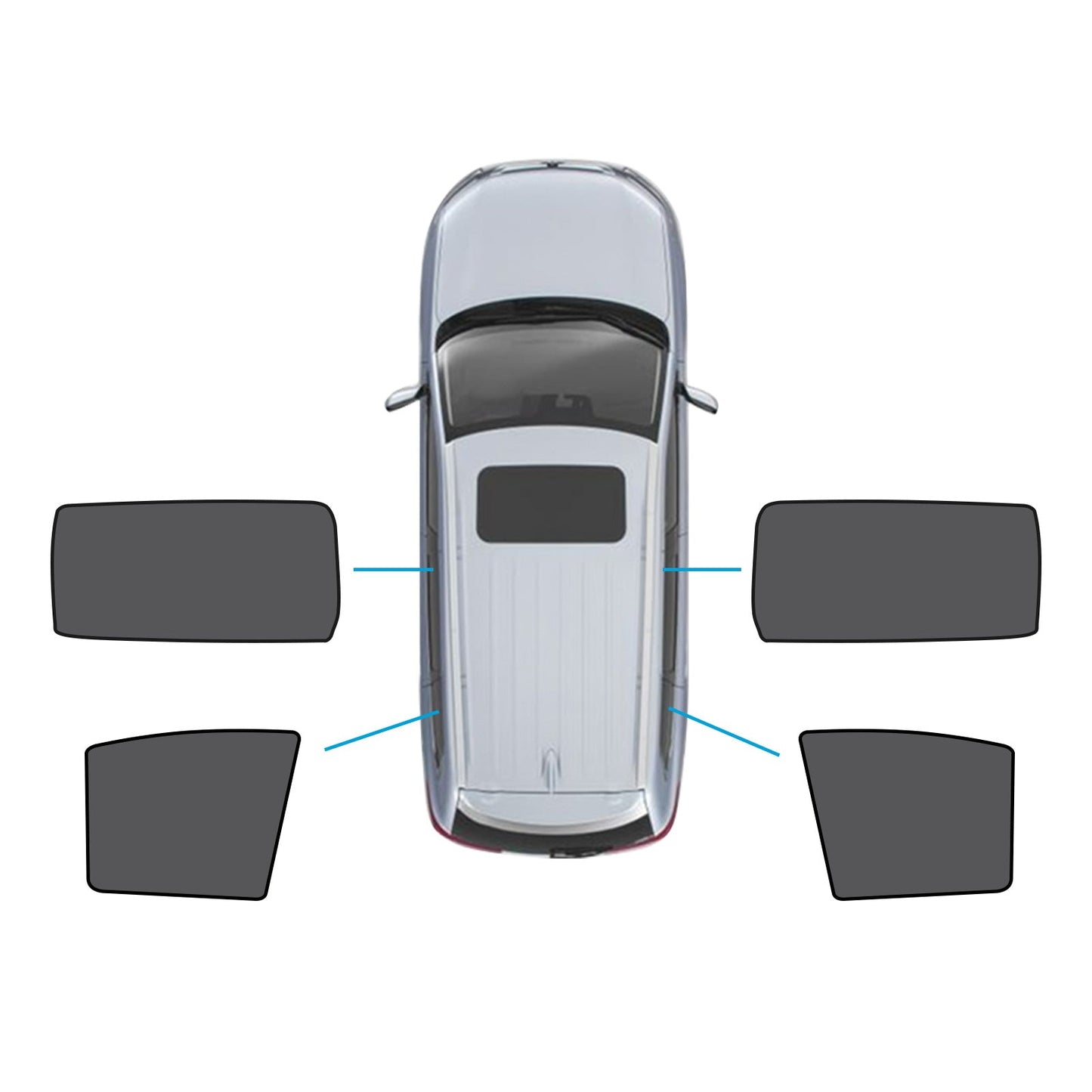 2x Rear Port & Triangular Window Magnetic Mesh Sunshades Suitable For Kia Carnival-0