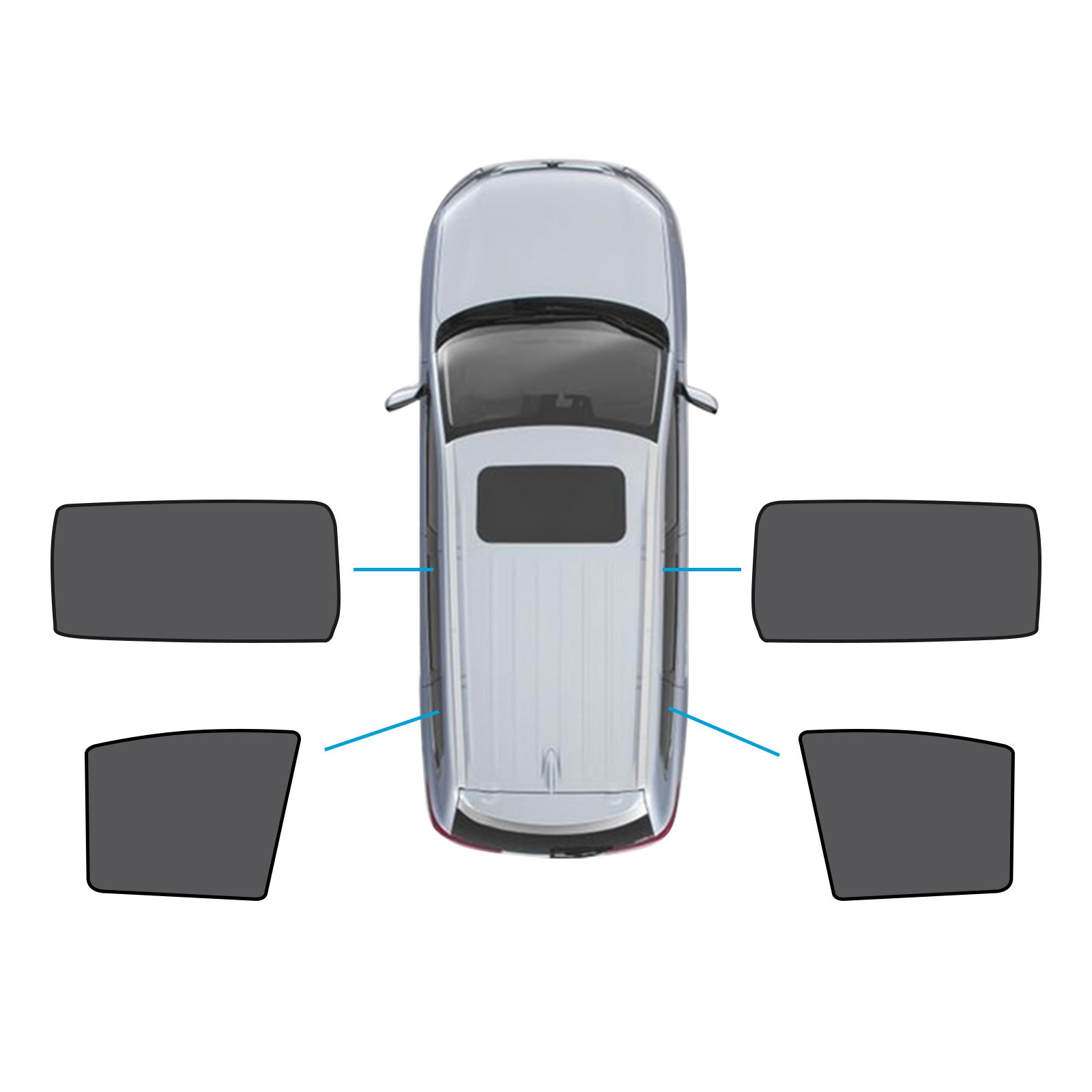 2x Rear Port & Triangular Window Magnetic Mesh Sunshades Suitable For Kia Carnival-0