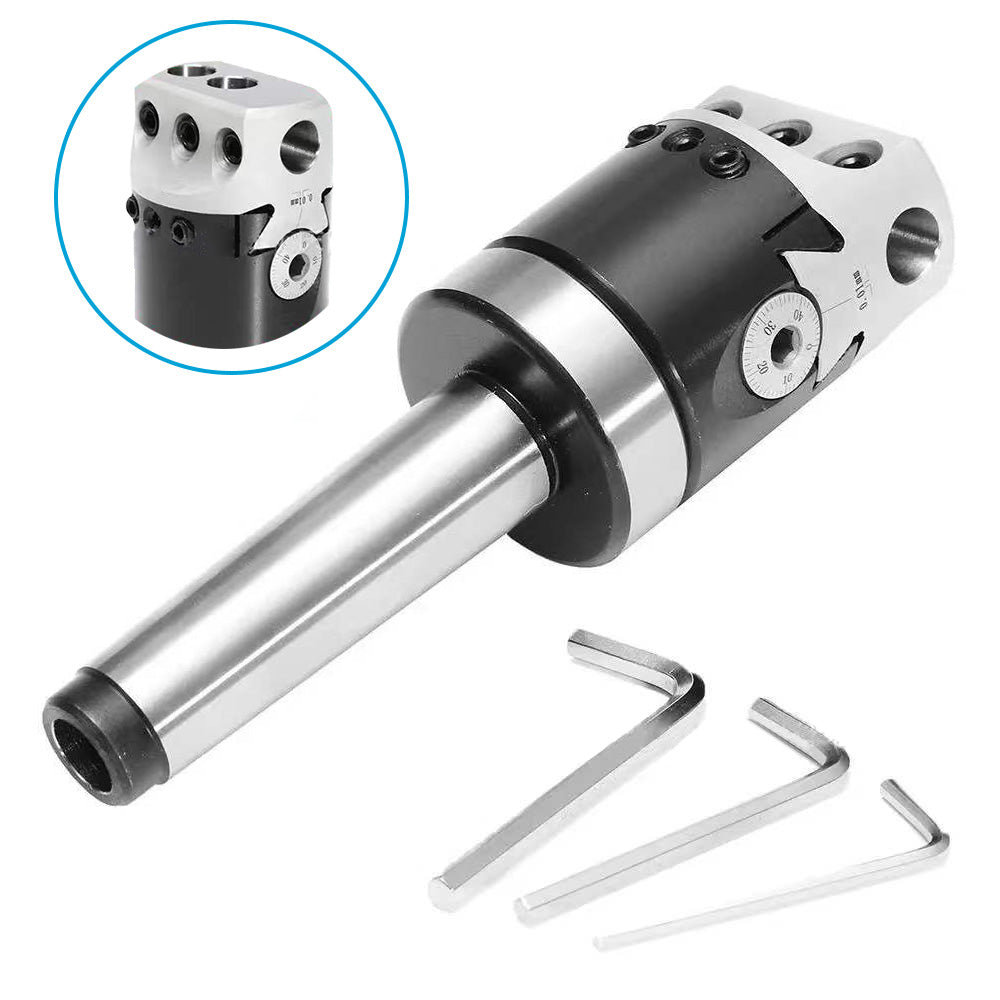 1 Set 12mm Boring Head with 9x 12mm Carbide Boring Tips MT3 M12 1-1/2-18 Shank-1