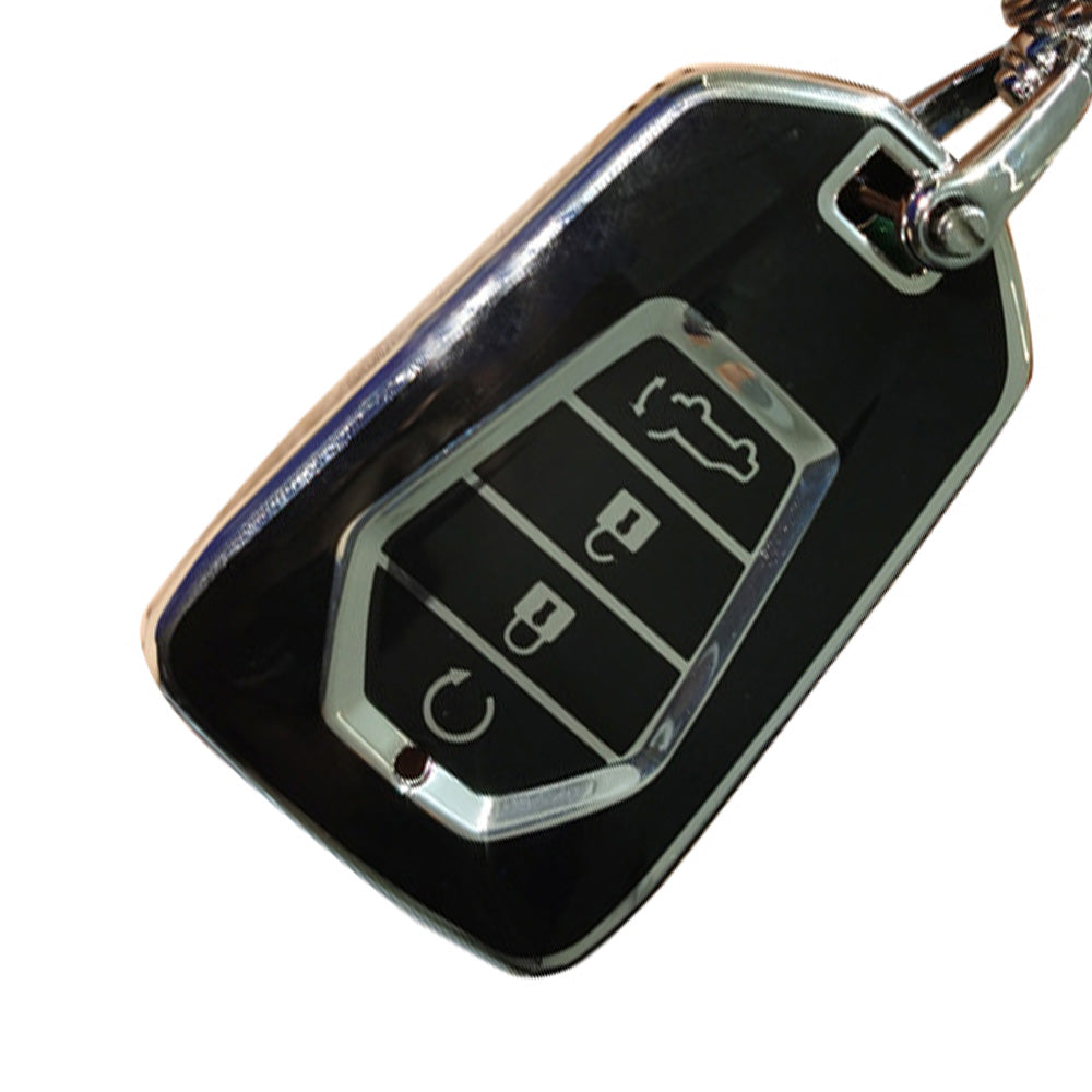 TPU 4-Button Car Remote Key Fob Cover Suitable For Isuzu D-MAX / MU-X MUX Black-3