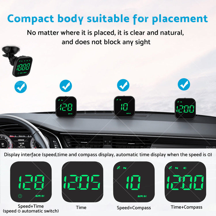 Universal Car HUD Head Up Display LED Digital GPS Speedometer Overspeed Alarm-4