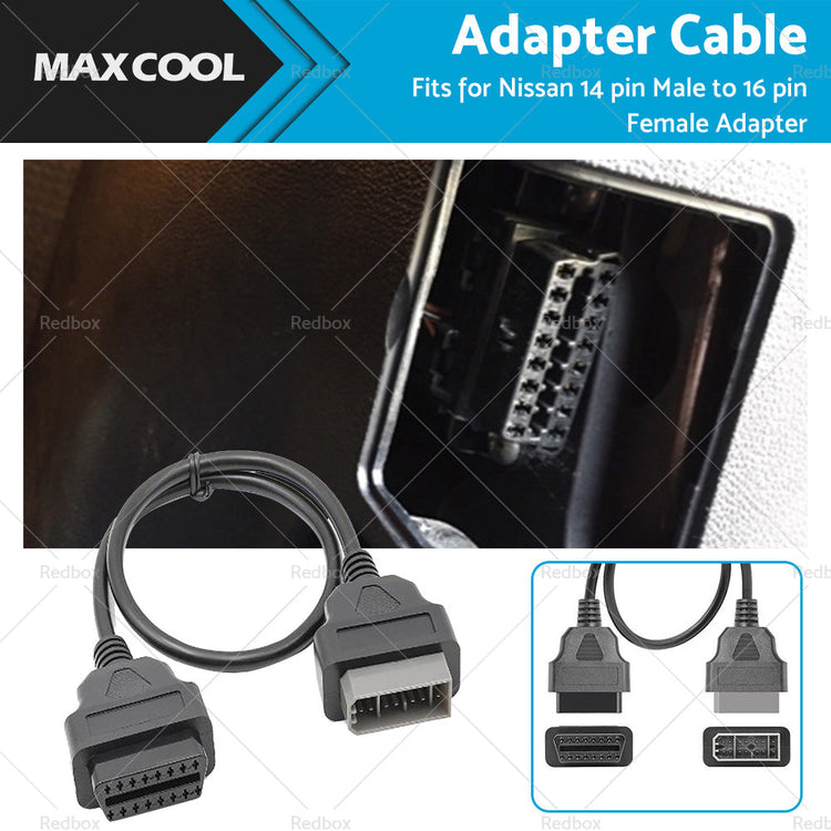For Nissan 14 Pin OBD1 to 16 Pin OBD2 Car Diagnostic Connector Adapter Cable-0