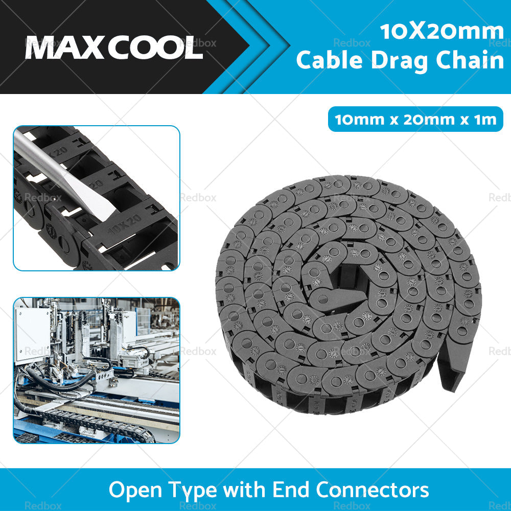 10mmX20mm 1Meter Drag Chain Cable Carrier Open Type with End Connectors Plastic-1